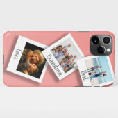 Koraal beste oma ooit 3 foto collage iPhone hoesje (Achterkant horizontaal)