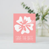 Koraal bewaar de datum briefkaarten met Hibiscusbl (Staand voorkant)