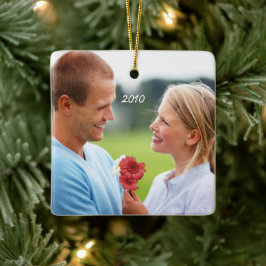 Koraal  Bird Save the Date Foto Vogelkooi Keramisch Ornament
