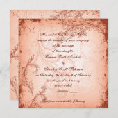  Koraal Blad Blad Bloeiende bruiloft Kaart (Voorkant / Achterkant)