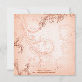  Koraal Blad Blad Bloeiende bruiloft Kaart (Achterkant)