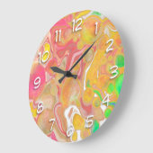 Koraal, blauw, groen, roze Abstracte vloeiende kun Grote Klok (Hoek)