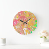 Koraal, blauw, groen, roze Abstracte vloeiende kun Grote Klok (Huis)