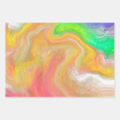 Koraal, blauw, groen, roze Abstracte vloeiende kun Inpakpapier Vel (Voorkant 3)