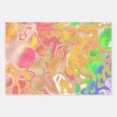 Koraal, blauw, groen, roze Abstracte vloeiende kun Inpakpapier Vel (Voorkant 2)