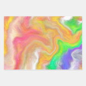 Koraal, blauw, groen, roze Abstracte vloeiende kun Inpakpapier Vel (Voorkant)