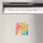 Koraal, blauw, groen, roze Abstracte vloeiende kun Magneet (Insitu (Vaatwasser))