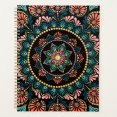 Koraal Blauw Mandala, Heilige Geometrie Boho Etnis Planner (Voorkant)