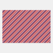 Koraal, blauw van de marine en wit vijf strepen pa inpakpapier vel (Voorkant 2)