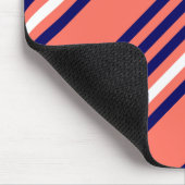 Koraal, blauw van de marine en wit vijf strepen pa muismat (Hoek)