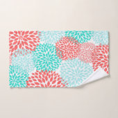 Koraal Blauwgroen Aqua dahlia baddecor Bad Handdoek (Handdoek)