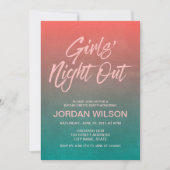 Koraal Blauwgroen Bachelorette Girls' Night Out In Kaart (Voorkant)