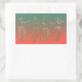 Koraal Blauwgroen Belly Dansers Dance Party Rechthoekige Sticker (Tas)