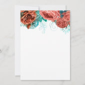 Koraal Blauwgroen Blauw Bloemen 80ste Verjaardagsf Kaart (Achterkant)