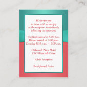 Koraal, Blauwgroen Bloemen, Hearts Enclosure Kaart (Achterkant)