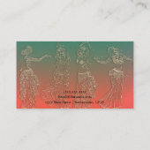 Koraal Blauwgroen buikdanslessen Dansers Dans Visitekaartje (Achterkant)