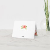 Koraal Bloem Bruiloft Dank Je Bedankkaart (Achterkant)