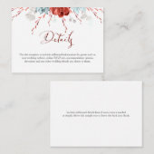 Koraal Bloemen bruiloft Details Informatiekaartje (Voorkant / Achterkant)