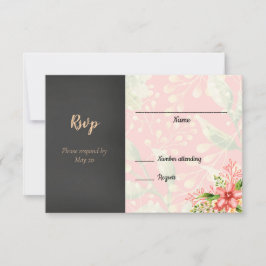 Koraal Bloemen Bruiloft RSVP