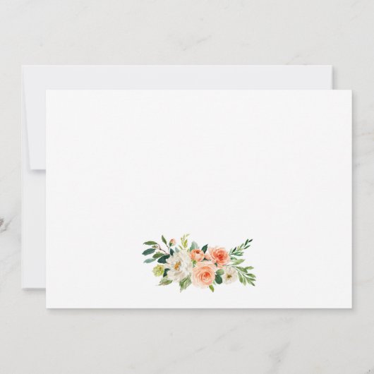 Koraal Bloemen Goud Bruiloft Dank u Bedankkaart (Achterkant)