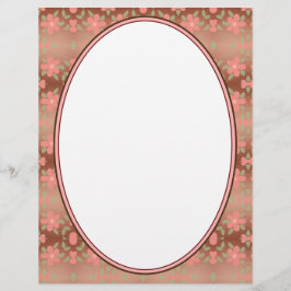 Koraal bloemen met bruin briefhoofd