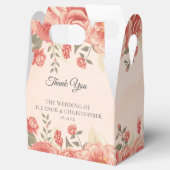 Koraal Bloemen Romantische Tuin Huwelijk Custom Bedankdoosjes (Geopend)
