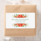 Koraal Bloemen Rozen Bruiloft Retouradres Labels (Insitu)