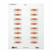 Koraal Bloemen Rozen Bruiloft Retouradres Labels (Full Sheet)