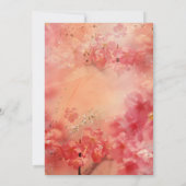 Koraal Bloemen Sparkle Pensioen Party Uitnodiginge Kaart (Achterkant)