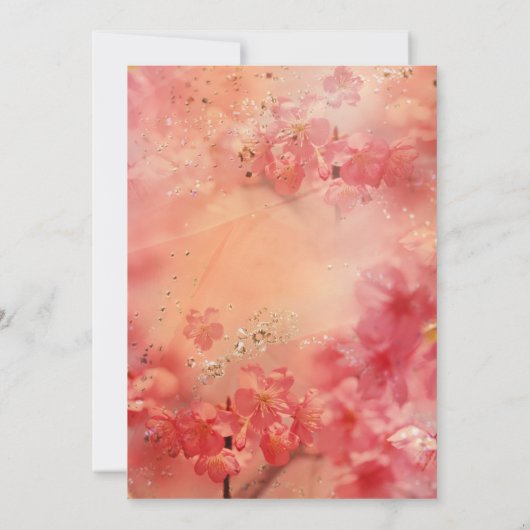 Koraal Bloemen Sparkle Pensioen Party Uitnodiginge Kaart (Achterkant)