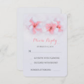 Koraal bloemen strand bruiloft RSVP kaarten (Voorkant / Achterkant)