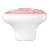 Koraal bloemenprint Monogram Keramische Knop (Zijkant)