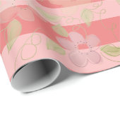 Koraal Bloemig Patroon Cadeaupapier (Rol Hoek)