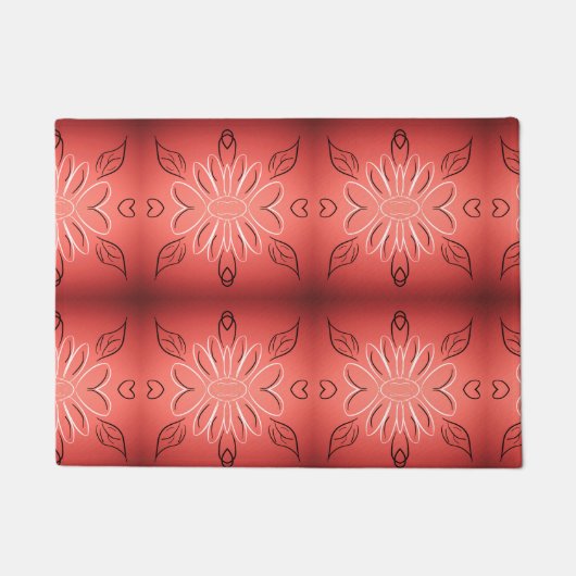   koraal bloemige Vloermat Deurmat (Voorkant)