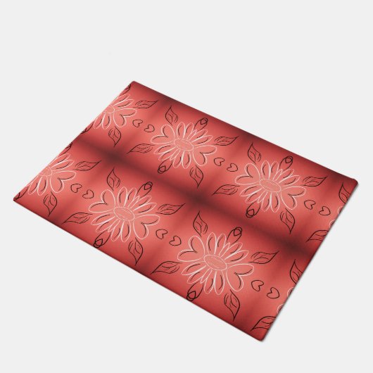   koraal bloemige Vloermat Deurmat (Schuin)