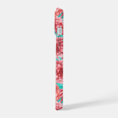 Koraal Bloemmotief & Monogram iPhone 15 Case (Linkerkant)