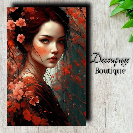 Koraal Bloesemdroom Decoupage Tissuepapier
