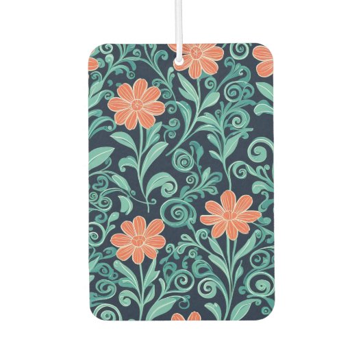 Koraal Bloom Swirl Moderne Vector Bloemen Luchtverfrisser (Voorkant)