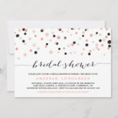 Koraal Blush Confetti Stippen Bridal Shower Invita Kaart (Voorkant)