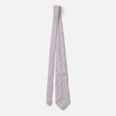 Koraal Blush Perzik Roze Blauw Wit Kunstpatroon Stropdas (Achterkant)