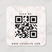 Koraal Blush Roze Floral Chic QR Code Weddenschap  Informatiekaartje (Achterkant)