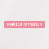 Koraal Blush Roze Mauve Gepersonaliseerde Naam Labels (Design 1)