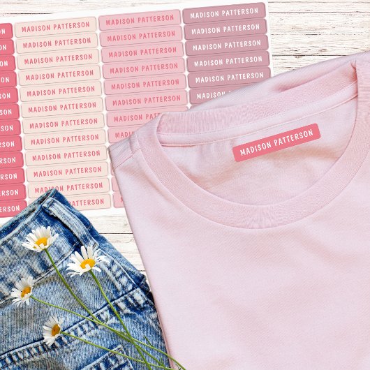 Koraal Blush Roze Mauve Gepersonaliseerde Naam Labels