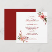 Koraal & Blush Rozen Vrijgezellenfeest Uitnodigen Kaart (Voorkant / Achterkant)