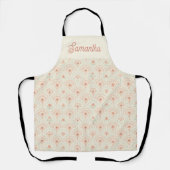 Koraal Boho geometrisch patroon Aangepaste monogra Schort (Voorkant)