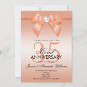 Koraal Boog & Lint 35e trouwjubileum Kaart (Voorkant)