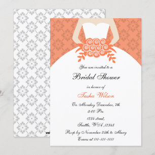 koraal Bridal Shower Uitnodiging