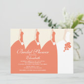 Koraal Bridesmaids Bridal Shower Uitnodiging (Staand voorkant)
