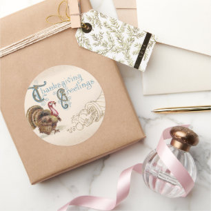 Koraal  Briefkaart Thanksgiving Turkije Sticker