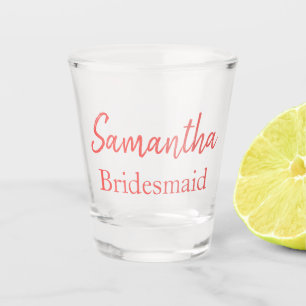 koraal bruidsmeisje shot glas
